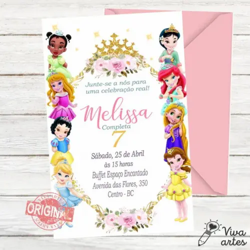 Convite Digital Princesas Baby Disney