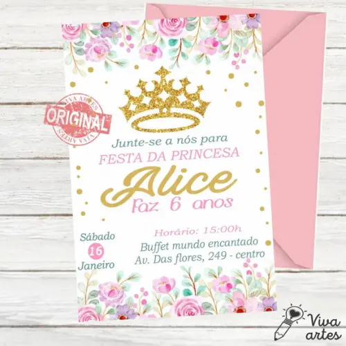 Convite Digital Princesas Disney