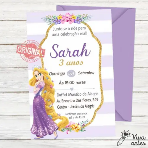 Convite Digital Rapunzel