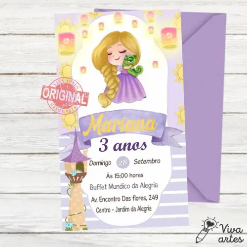 Convite Digital Rapunzel