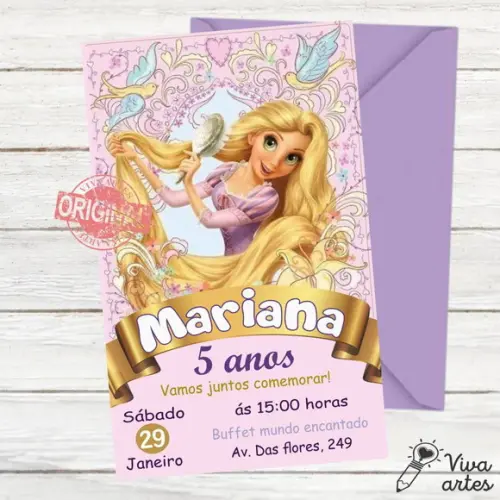 Convite Digital Rapunzel
