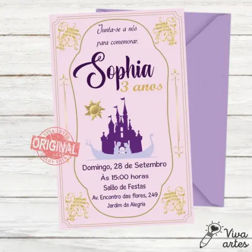 Convite Digital Rapunzel