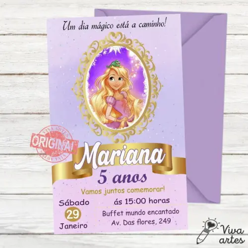 Convite Digital Rapunzel