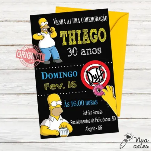 Convite Digital Simpsons Homer