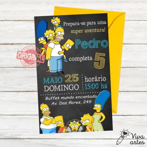 Convite Digital Simpsons Homer