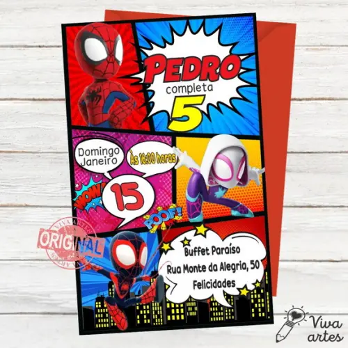 Convite Digital Spidey e Seus Amigos