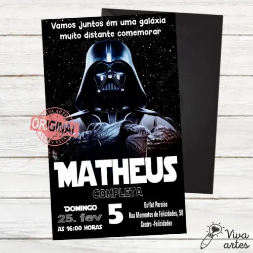 Convite Digital Star Wars