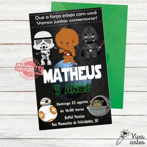 Convite Digital Star Wars