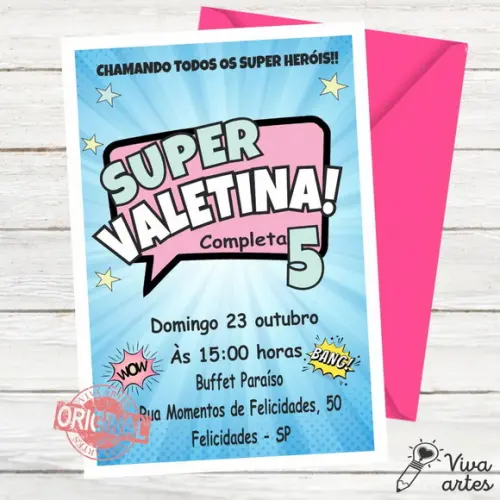 Convite Digital Super Heroínas