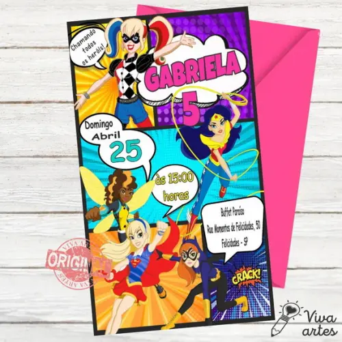 Convite Digital Super Heroínas