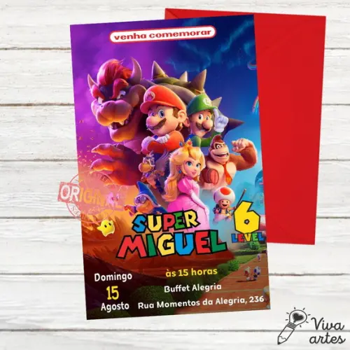 Convite Digital Super Mario Bros