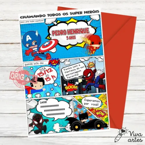 Convite Digital Super Heróis