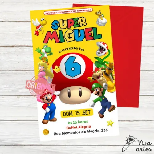Convite Digital Super Mario Bros