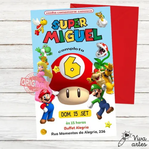 Convite Digital Super Mario Bros