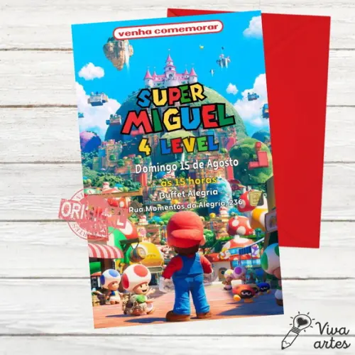 Convite Digital Super Mario Bros