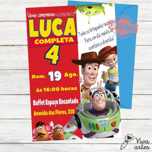 Convite Digital Toy Story