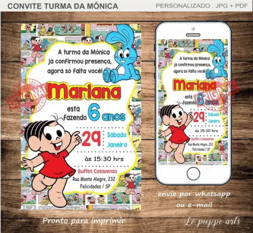 Convite Digital Turma da Mônica