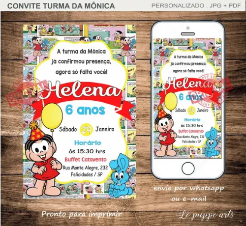 Convite Digital Turma da Mônica