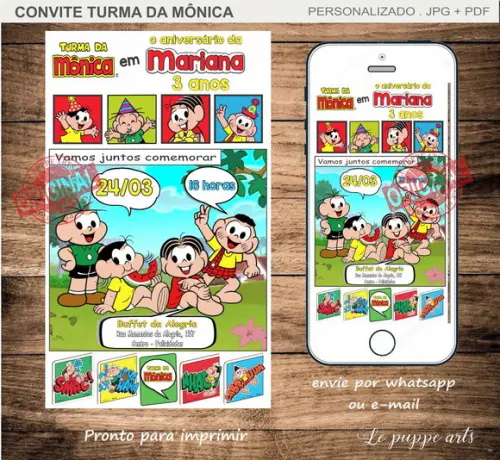 Convite Digital Turma da Mônica