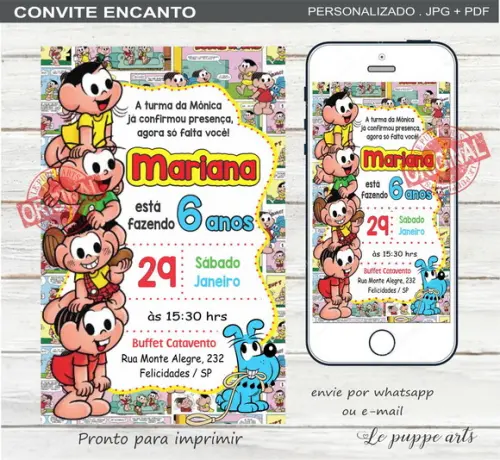 Convite Digital Turma da Mônica