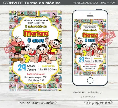 Convite Digital Turma da Mônica
