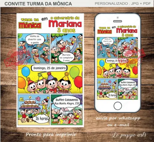Convite Digital Turma da Mônica