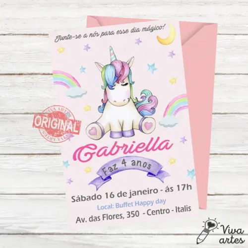 Convite Digital Unicórnio