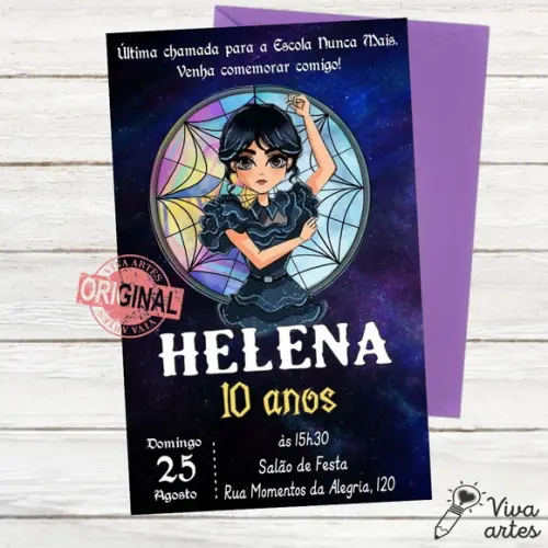 Convite Digital Wandinha Addams
