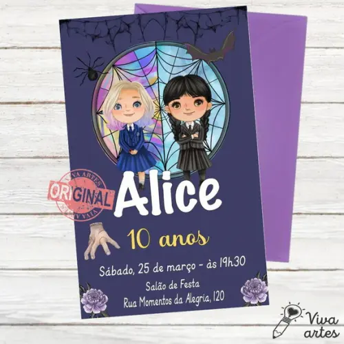 Convite Digital Wandinha Addams