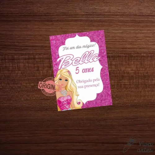 Tag Lembrancinha Barbie Arquivo Digital