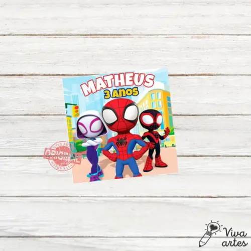 Tag Lembrancinhas Digital Spidey e Seus Amigos