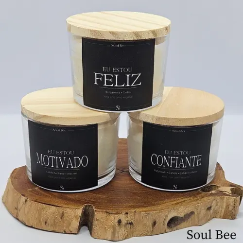 Kit de Trio de Velas Aromáticas Coleção Eu Estou