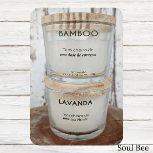 Kit Presente Velas Aromática Bamboo e Lavanda