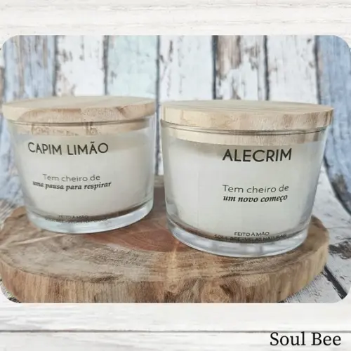 Kit Presente Velas Aromática Capim Limão e Alecrim