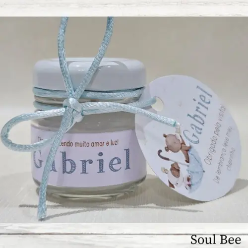 Mini Vela Perfumada Maternidade Menino com Tag