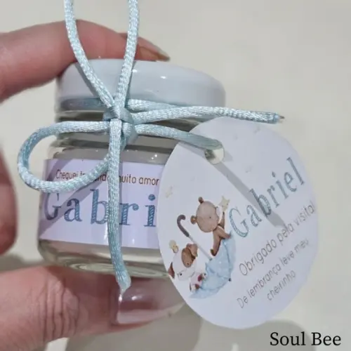 Mini Vela Perfumada Maternidade Menina com Tag