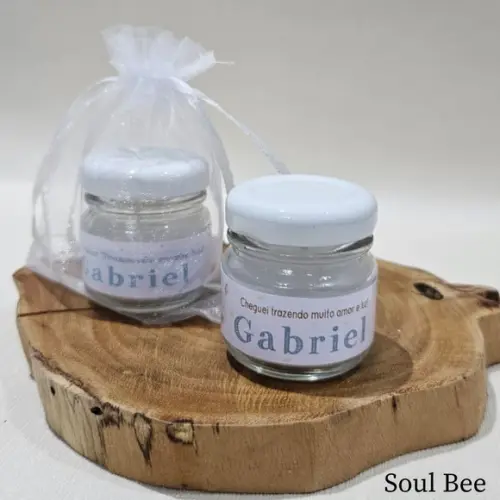 Mini Vela Perfumada Maternidade Menino com Tag e Saquinho