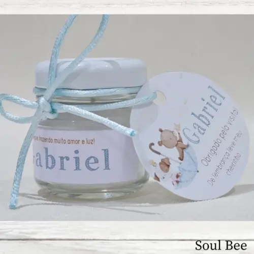Mini Vela Perfumada Maternidade Menino com Tag