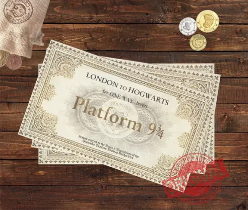 Ticket Convite Plataforma 9 3/4 Hogwarts Express