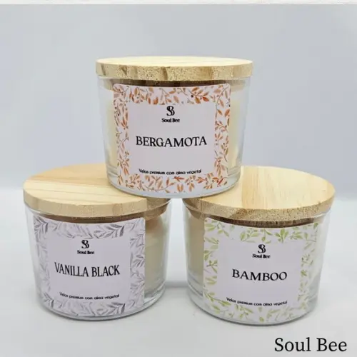 Trio de Velas Aromáticas / Bergamota, Bamboo e Vanilha Black