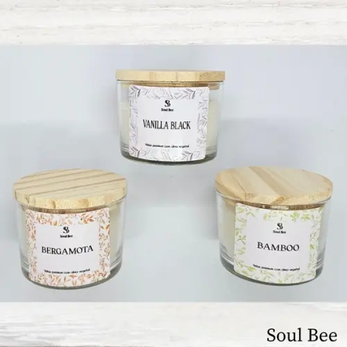 Trio de Velas Aromáticas / Bergamota, Bamboo e Vanilha Black