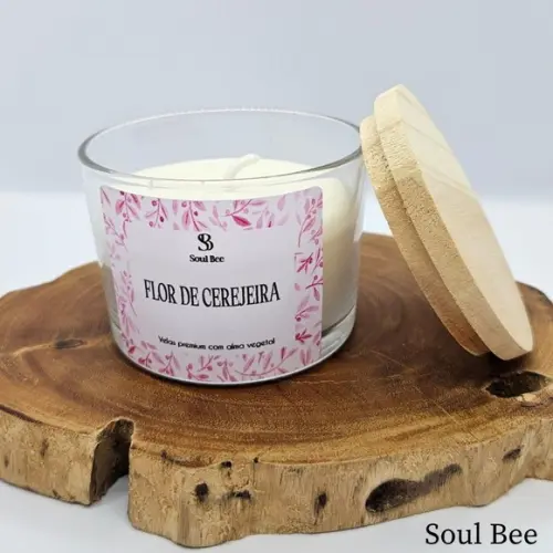 Trio de Velas Flor de Cerejeira, Chá Branco e Capim Limão
