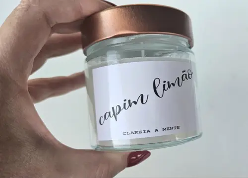 Vela Aromática Equilíbrio Capim Limão - Coleção Good Vibes