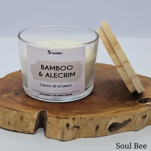 Vela Perfumada Coleção Aura - Bamboo e Alecrim - 150g