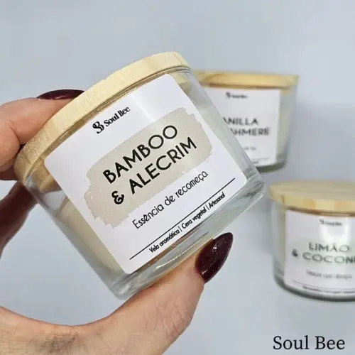 Vela Perfumada Coleção Aura - Bamboo e Alecrim - 150g