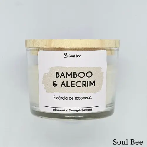 Vela Perfumada Coleção Aura - Bamboo e Alecrim - 150g