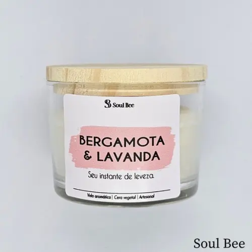 Vela Perfumada Coleção Aura - Bergamota & Lavanda- 150g