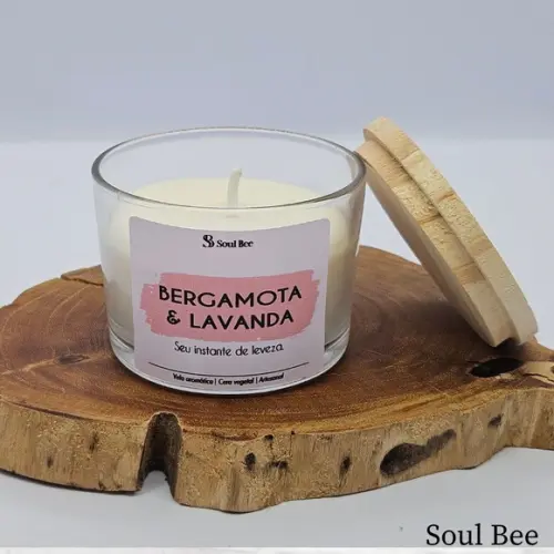 Vela Perfumada Coleção Aura - Bergamota & Lavanda- 150g