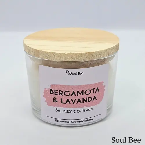 Vela Perfumada Coleção Aura - Bergamota & Lavanda- 150g