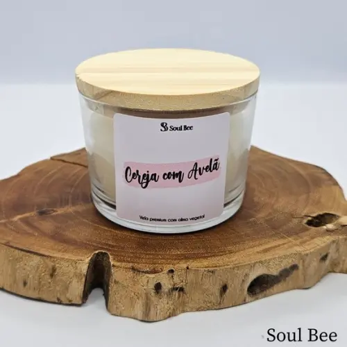 Vela Perfumada Coleção Aura - Cereja com Avelã - 150g